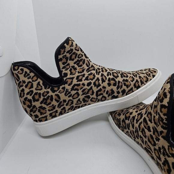 Steve Madden leopard print knit hidden wedge sneaker boots - Picture 6 of 11